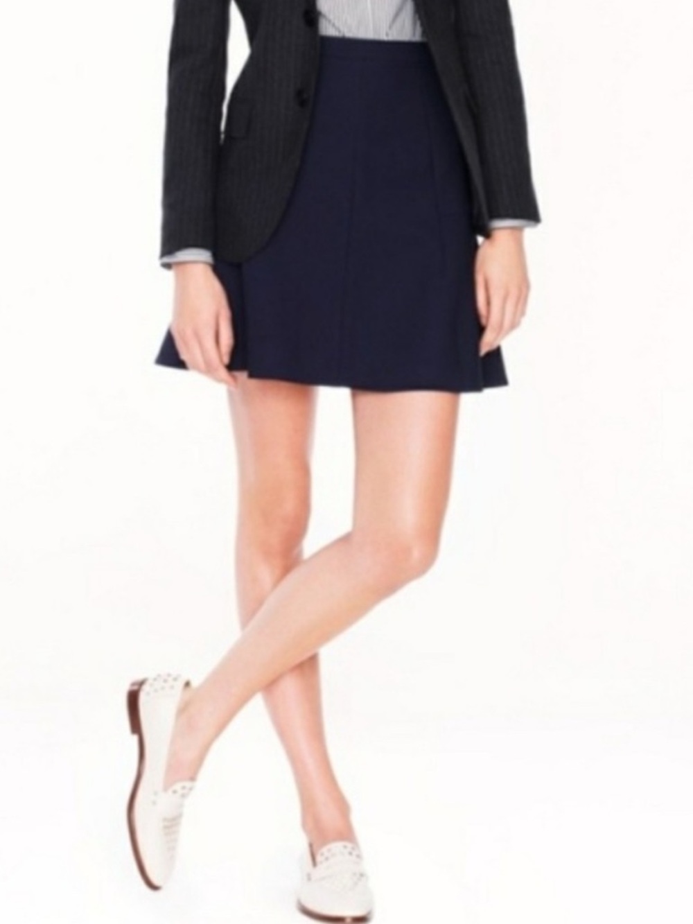 J. Crew Navy A-Line Flared Skirt